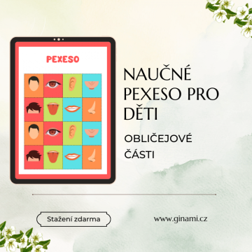 Naučné pexeso pro děti - obličej