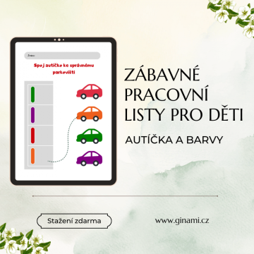 Zábavné pracovní listy pro děti - autíčko a parkoviště